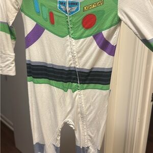 Posh Peanut Buzz Lightyear Inspired One-Piece Footie - White, Green, Purple, Red